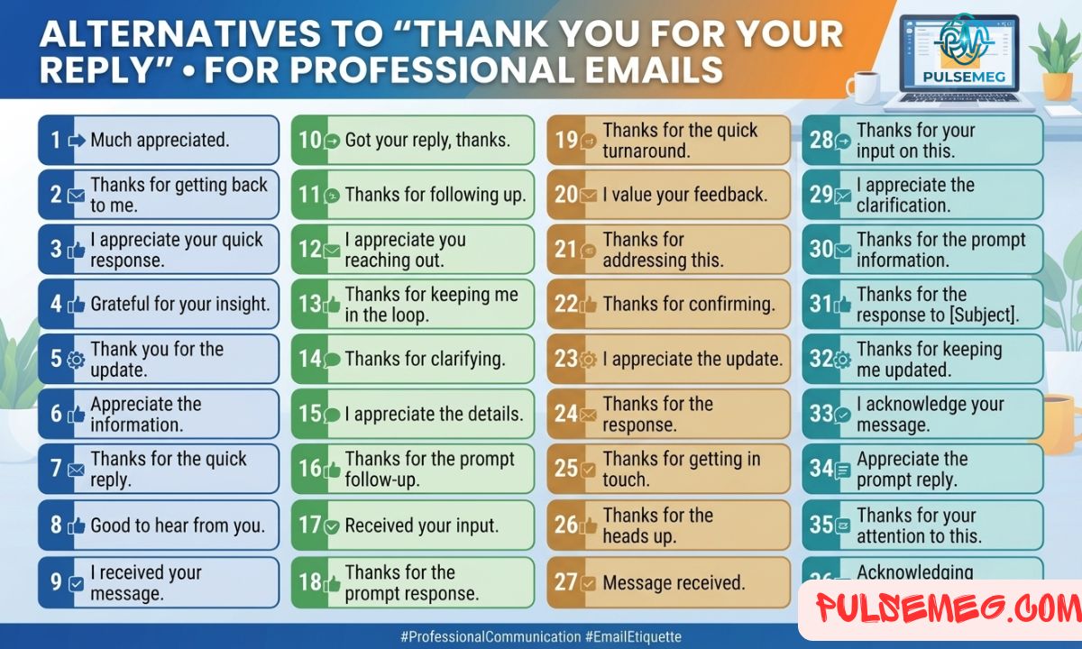 36+ Alternatives to "Thank You for Your Reply" for Professional Emails