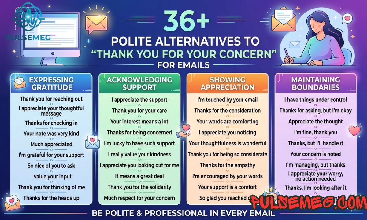 36+ Polite Alternatives to “Thank You for Your Concern” for Emails